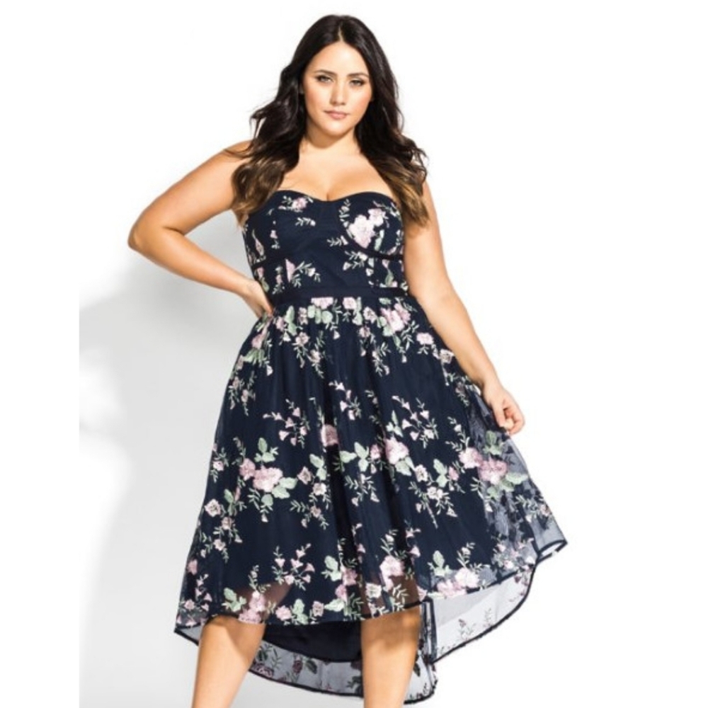 Strapless high lo dress